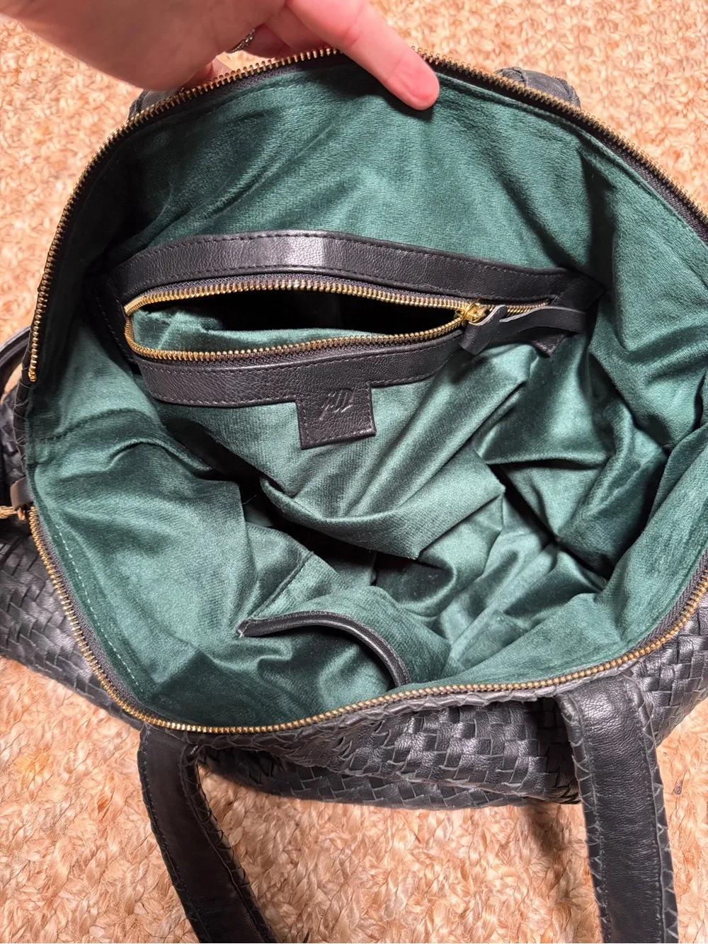 Leather woven bag - Picture 3 of 7